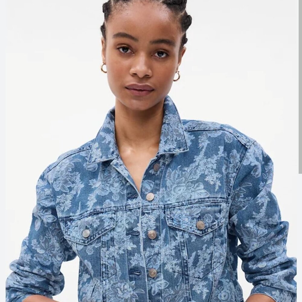 Gap LoveShackFancy Floral Denim Jacket